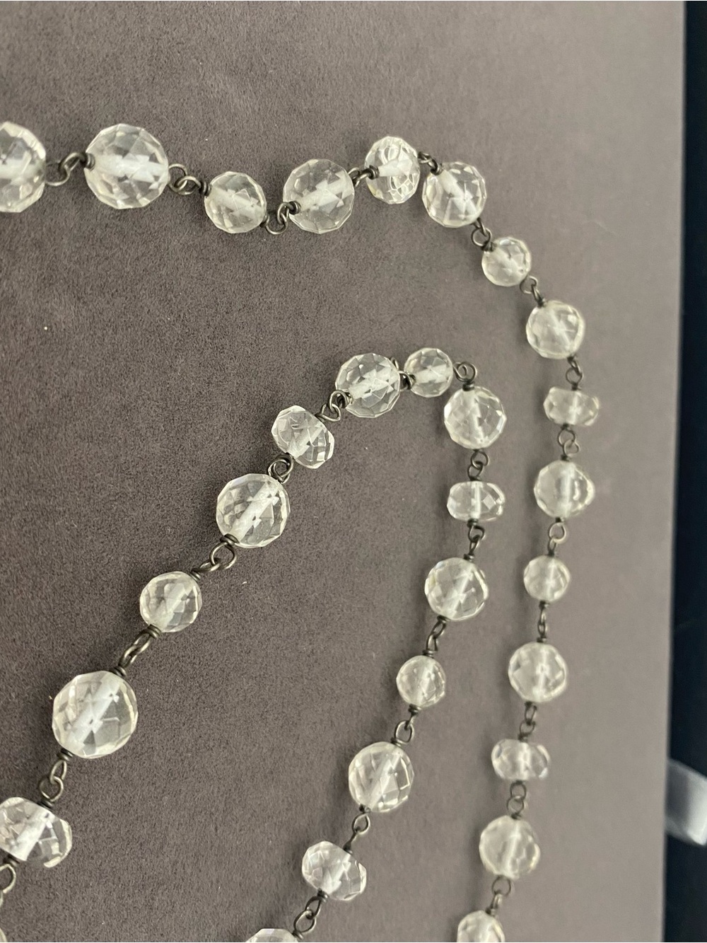 Retired Silpada 925 Sterling Glass/Crystal Drop Y-Necklace 35” - Picture 10 of 11